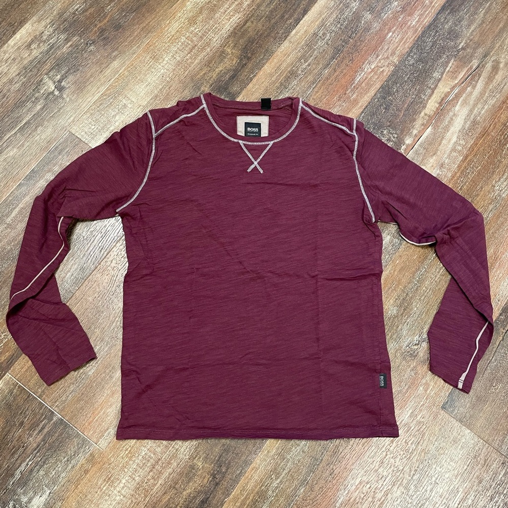 Hugo Boss red long sleeve tee shirt size small